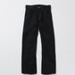 BLACK DENIM WAVING STRAIGHT JEANS