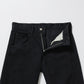 BLACK DENIM WAVING STRAIGHT JEANS