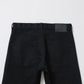 BLACK DENIM WAVING STRAIGHT JEANS