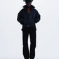 BLACK DENIM WAVING STRAIGHT JEANS